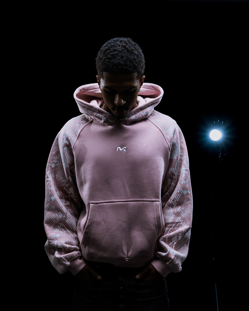 Snake Print Hoodie (Pink)