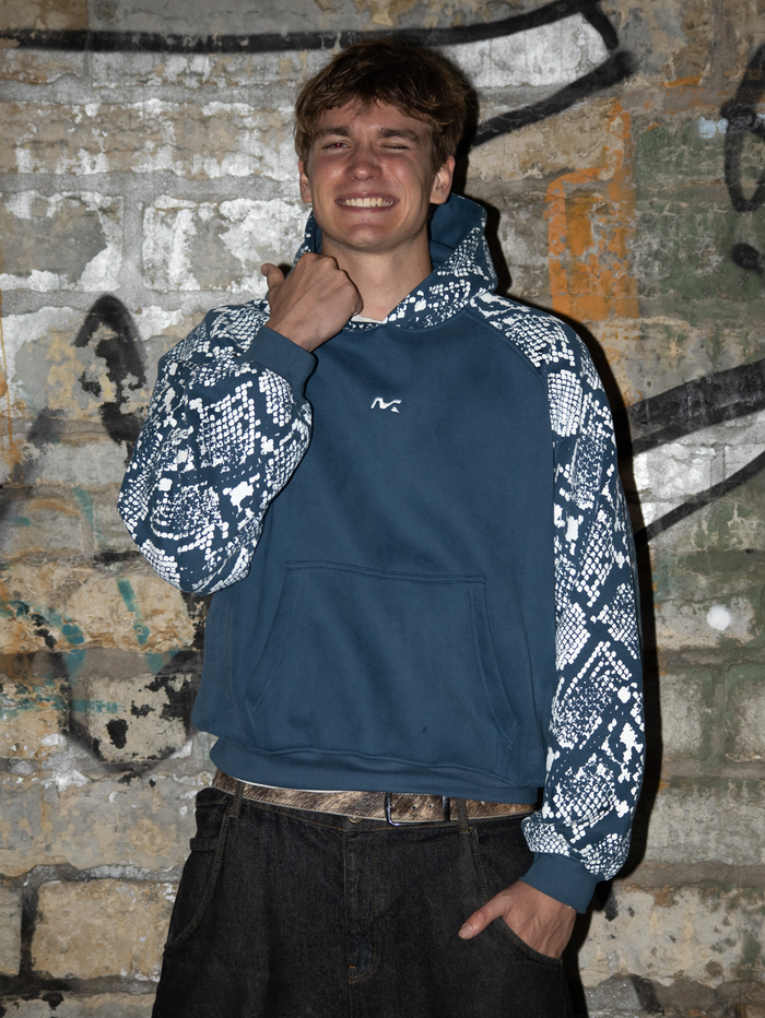 Snake Print Hoodie (Blue)