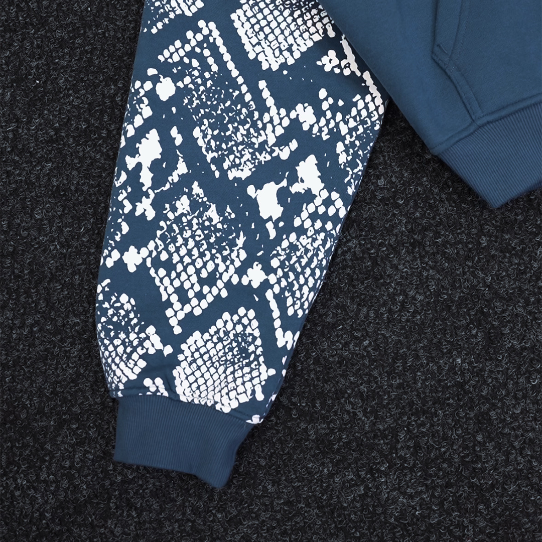Snake Print Hoodie (Blue)