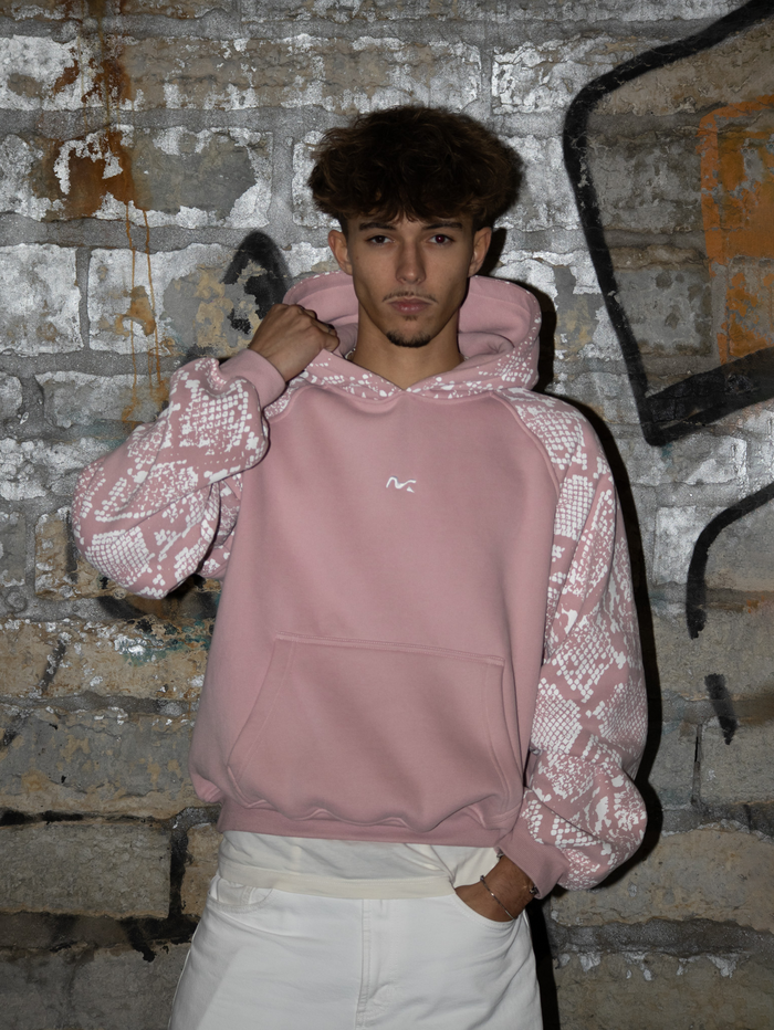 Snake Print Hoodie (Pink)