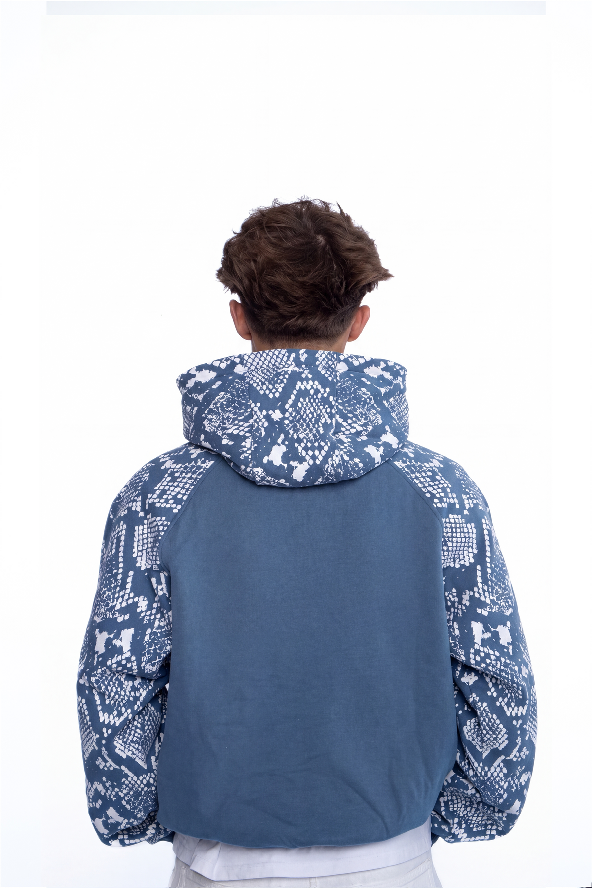 Snake Print Hoodie (Blue)