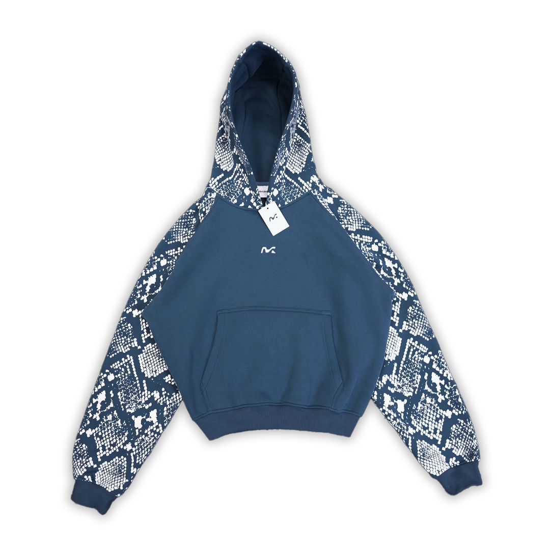 Snake Print Hoodie (Blue)