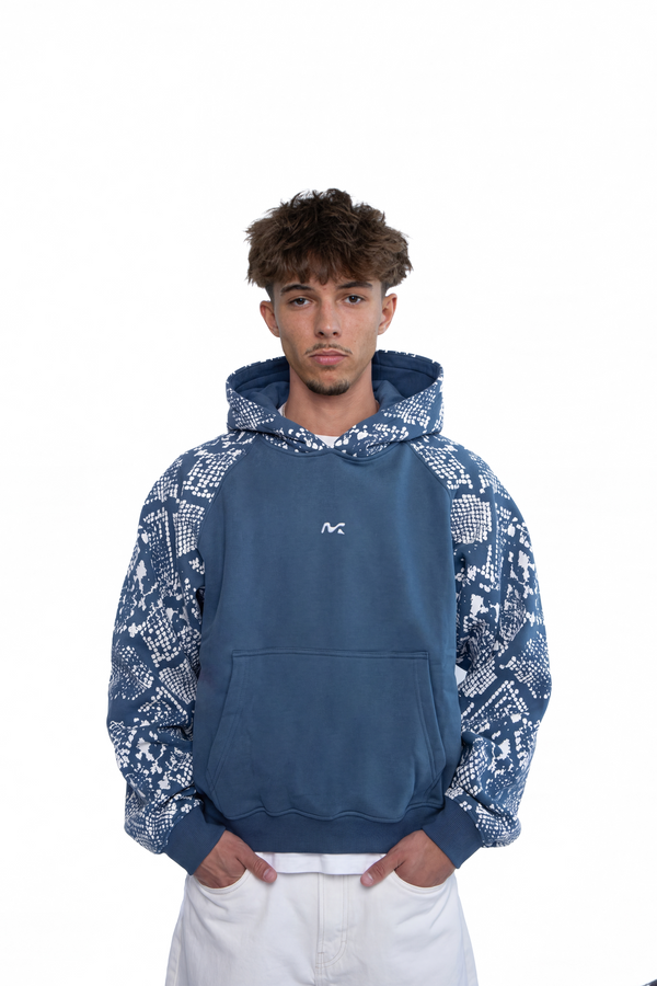 Snake Print Hoodie (Blue)